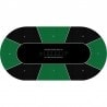 Tapis de Poker "TEXAS HOLDEM VERT" - ovale - 3 talles - 8/10 joueurs - jersey néoprène