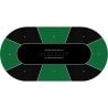 Tapis de Poker "TEXAS HOLDEM VERT" - ovale - 3 talles - 8/10 joueurs - jersey néoprène