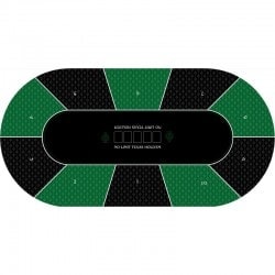 Tapete de Poker "TEXAS HOLDEM VERDE" - oval - 3 tamanhos - 8/10 jogadores - jersey de neoprene