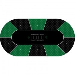 Tapis de Poker "TEXAS HOLDEM VERT" - ovale - 3 tailles - 8/10 joueurs - jersey néoprène