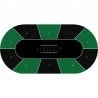 Tappeto da poker "TEXAS HOLDEM VERDE" - ovale - 3 misure - 8/10 giocatori - jersey in neoprene.