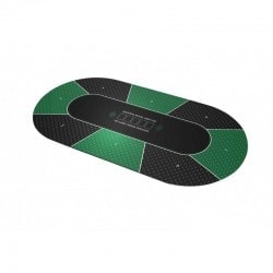Tapis de Poker "TEXAS HOLDEM VERT" - ovale - 3 tailles - 8/10 joueurs - jersey néoprène