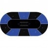 "Poker Mat "TEXAS HOLDEM BLUE" - oval - 3 sizes - 8/10 players - neoprene jersey fabric"