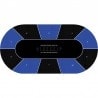 Poker-Teppich "TEXAS HOLDEM BLAU" - oval - 3 Größen - 8/10 Spieler - Neopren-Jersey
