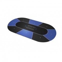 Tappeto da poker "TEXAS HOLDEM BLU" - ovale - 3 dimensioni - 8/10 giocatori - jersey in neoprene