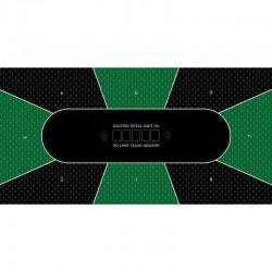 Tapis de Poker "TEXAS HOLDEM VERT" - rectangulaire - 3 tailles - 8/10 joueurs - jersey néoprène