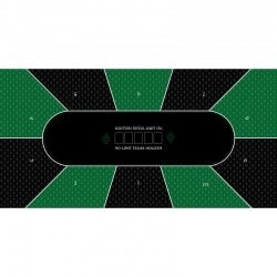 "Poker Mat "TEXAS HOLDEM GREEN" - rectangular shape - 3 sizes - 8/10 players - neoprene jersey fabric."