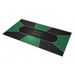 "Poker Tablecloth "TEXAS HOLDEM GREEN" - rectangular - 3 sizes - 8/10 players - neoprene jersey."