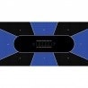 Tapis de Poker "TEXAS HOLDEM BLEU" - rectangulaire - 3 tailles - 8/10 joueurs - jersey néoprène