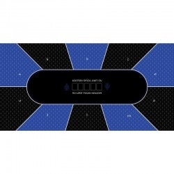 Poker Mat "TEXAS HOLDEM BLUE" - rectangular - 3 sizes - 8/10 players - neoprene jersey fabric.