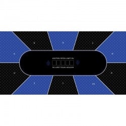 Tapis de Poker "TEXAS HOLDEM BLEU" - rectangulaire - 3 tailles - 8/10 joueurs - jersey néoprène