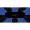 Poker Mat "TEXAS HOLDEM BLUE" - rectangular - 3 sizes - 8/10 players - neoprene jersey fabric.