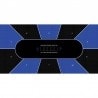 Poker-Teppich "TEXAS HOLDEM BLAU" - rechteckig - 3 Größen - 8/10 Spieler - Neopren-Jersey