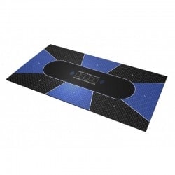 "TEXAS HOLDEM BLUE" Poker Mat - rectangular - 3 sizes - 8/10 players - neoprene jersey