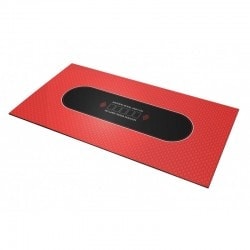 Tappeto da poker "TEXAS HOLDEM ROSSO" - rettangolare - 3 dimensioni - 0/8/10 giocatori - jersey in neoprene
