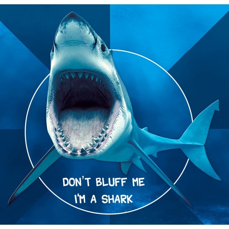 Pokerdecke "SHARK EVOLUTION" - rund - 2 Größen - 0/8/10 Spieler - Neopren-Jersey