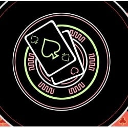 Poker Teppich "NEON RETRO" - Quadratisch - 2 Größen - 0/8/10 Spieler - Neopren-Jersey