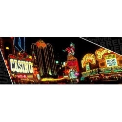 Tapete de Póker "VEGAS BY NIGHT" - rectangular - 3 tamaños - 8/10 jugadores - jersey de neopreno