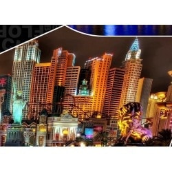 Pokerkleed "VEGAS BY NIGHT" - rechthoekig - 3 maten - 8/10 spelers - neopreen jersey.