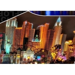 Poker-Tischdecke "VEGAS BY NIGHT" - oval - 3 Größen - 8/10 Spieler - Neopren-Jersey