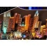 Poker-Tischdecke "VEGAS BY NIGHT" - oval - 3 Größen - 8/10 Spieler - Neopren-Jersey