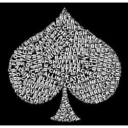 Ovales Poker-Teppich "TYPO SPADE" - 3 Größen - 0/8/10 Plätze - Neopren-Jersey