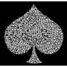 Ovales Poker-Teppich "TYPO SPADE" - 3 Größen - 0/8/10 Plätze - Neopren-Jersey