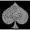 Tapete de póker "TYPO SPADE" - rectangular - 3 tamaños - 0/8/10 lugares - jersey de neopreno