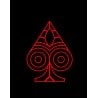 Tapis de Poker "TEXAS HOLDEM ROUGE" - ovale - 3 tailles - 0/8/10 joueurs - jersey néoprène