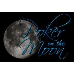 Pokerspelduk "POKER ON THE MOON" - oval - 3 storlekar - 0/8/10 platser - oval - neoprenmaterial