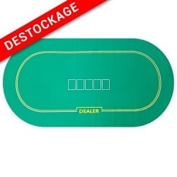 Pokerteppich "CLASSIC GREEN" - oval - 180 x 90 cm - Jersey / Neopren