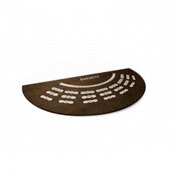 Tapete de "BATALLA" - 2 tamaños - 4 colores - jersey de neopreno - Medio círculo