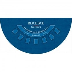 "Green "BLACK JACK" mat - 140 x 70 cm - neoprene jersey - Half moon."