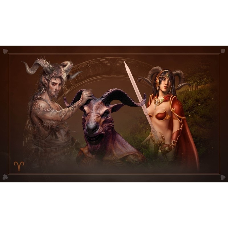 Kaartlegvloerkleed "ASTROLOGIE RAM" - neopreen jersey - rechthoekig - 100 x 60 cm