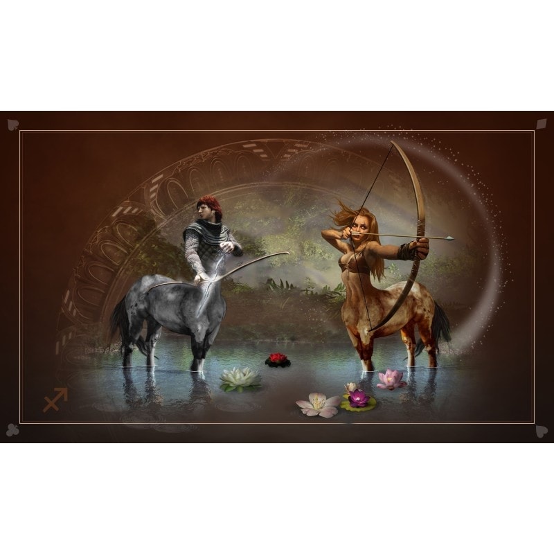 "ASTROLOGY SAGITTARIUS" Divination Mat - neoprene jersey - rectangular - 100 x 60 cm.