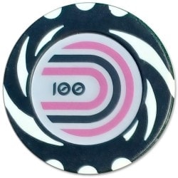 Poker chip "TWISTER VALUE 100" - 14g - made of clay composite with metal insert - sold individually.