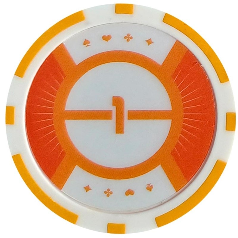 Jeton de poker "RUNNER UP - 2" - 12g - en ABS avec insert métal - par rouleaux de 25 jetons