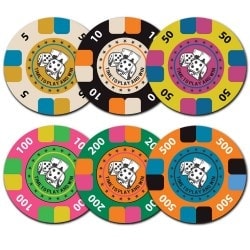 Koffertje met 500 cashgamechips "TIME TO PLAY" - Slechts één exemplaar - Wordt niet opnieuw uitgegeven - 5/10/50/100/200/500