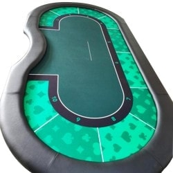 "GREEN" tournament poker table - folding legs - dealer slot - 10 players