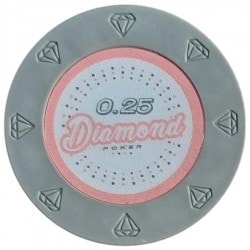 Gettone da poker "DIAMOND 1" - 14g - in composito di argilla con inserto in metallo - in vendita singolarmente