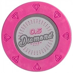 Poker chip "DIAMOND 1" - 14g - made of clay composite with metal insert - sold individually.