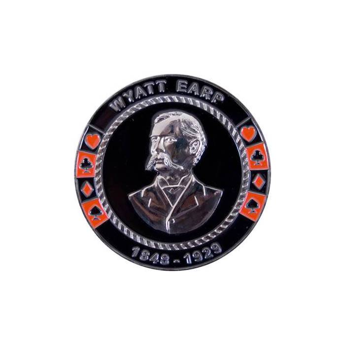 Card-Guard WYATT EARP - en laiton – 2 faces différentes – 50mm de diamètre