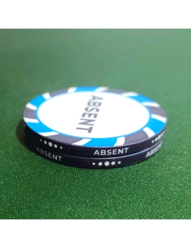 Fiche "AFWEZIG" - 43 mm - keramiek