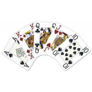 Modiano "CRISTALLO RED" - 55 Spielkarten aus 100% Kunststoff - Pokergroßformat - 4 großformatige Indizes.