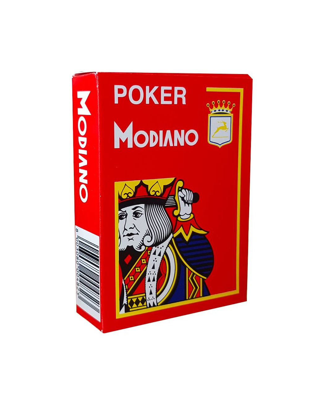 Modiano "CRISTALLO RED" - En spelkortsuppsättning med 55 kort tillverkade av 100% plast - i pokersstorlek - med 4 stora index.
