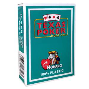 Modiano "TEXAS POKER HOLD EM MARRON" - Jeu de 55 cartes 100% plastique – format poker - 2 index jumbo