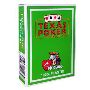 Modiano "TEXAS POKER HOLD EM MARRON" - Jeu de 55 cartes 100% plastique – format poker - 2 index jumbo