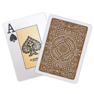 Modiano "TEXAS POKER HOLD EM MARRON" - Jeu de 55 cartes 100% plastique – format poker - 2 index jumbo