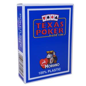 Modiano Texas Poker hold'em - Jeu de 54 cartes 100% plastique – format poker - 2 index jumbo