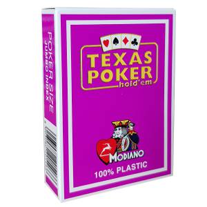 Modiano Texas Poker hold'em - Jeu de 54 cartes 100% plastique – format poker - 2 index jumbo